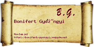 Bonifert Gyöngyi névjegykártya