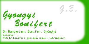 gyongyi bonifert business card